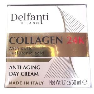Delfanti Milano Collagen 24K Anti Aging Day Cream Hyaluronic 1.7 oz New Sealed